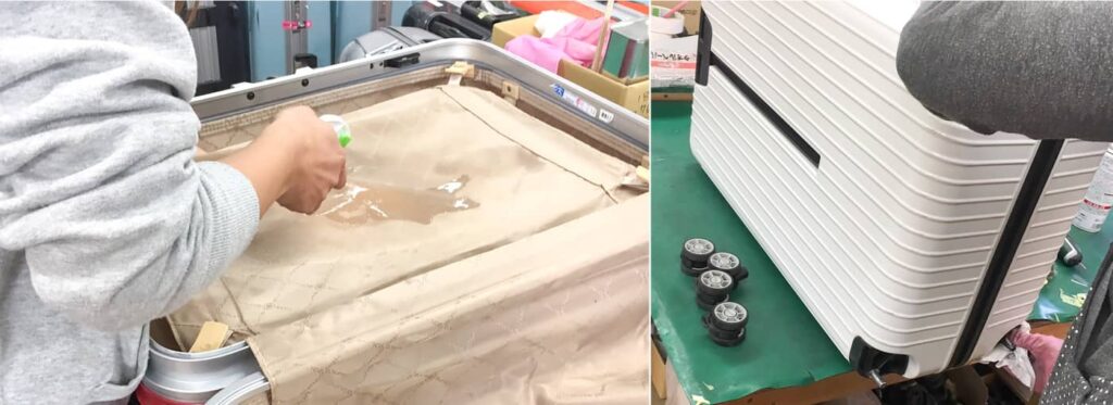 スーツケースはクリーニングで清潔されているからキレイ